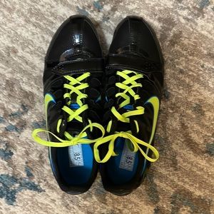 Nike Zoom Rival Sprint Men Track Cleats Black with Neon Blue & Yellow Running
